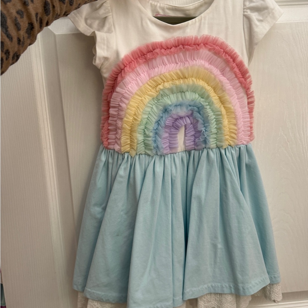 Rainbow Ruffle Kids Dress